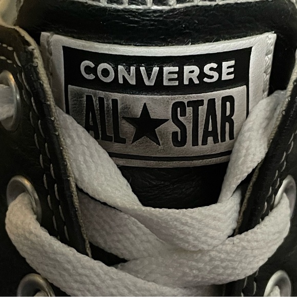 Converse Chuck Taylor All Star Low Top Black Leather Sneakers Wen 7 Men 5 - Picture 2 of 13